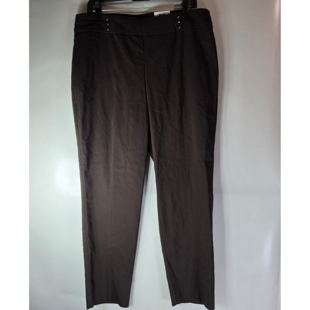JM Collection Rivet Pant‎ PXL Espresso Roast Brown Plus Size Petite NWT